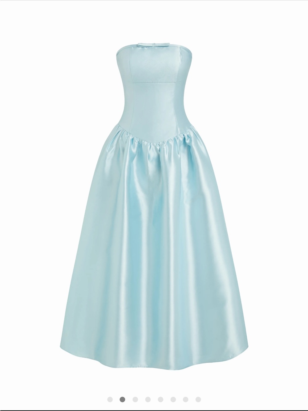 NWT Cider Light Blue Girls' Strapless Satin Ball Gown Dress